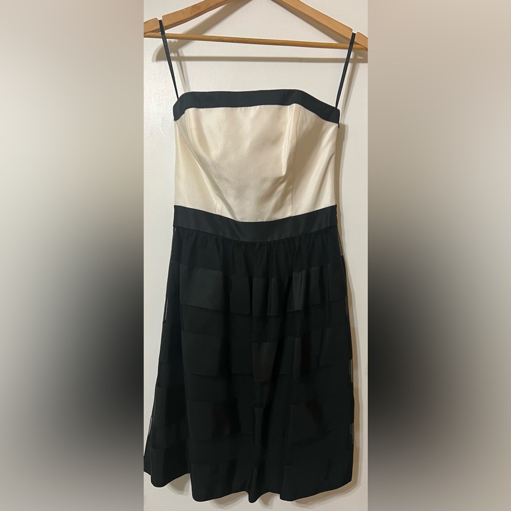 Black and White strapless dress